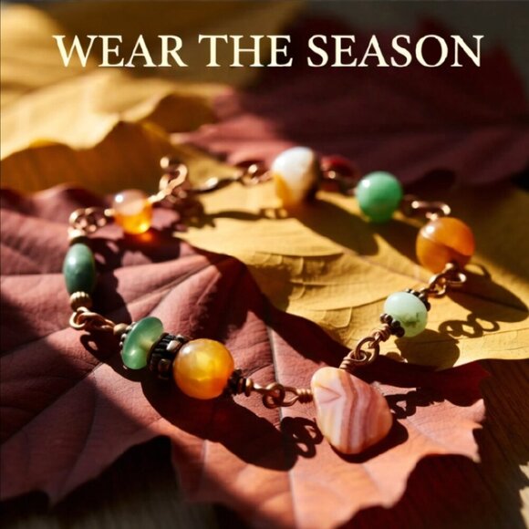 Festival Bracelet - Unique & Handmade! Colorful Semi-Precious Stones Boho Gypsy - Picture 7 of 14